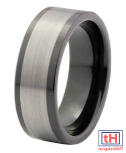 Brushed & Polished Tungsten Carbide 8MM