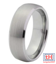 Brushed Dome Tungsten Carbide Ring 6MM