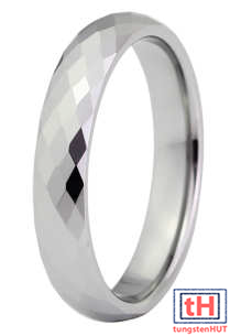 Multi Faceted Tungsten Carbide Ring 4MM
