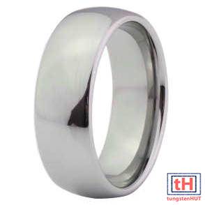 Polished Dome Tungsten Carbide Ring 8MM