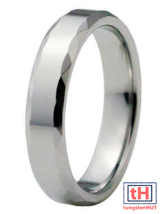 Faceted Tungsten Carbide Ring 4MM