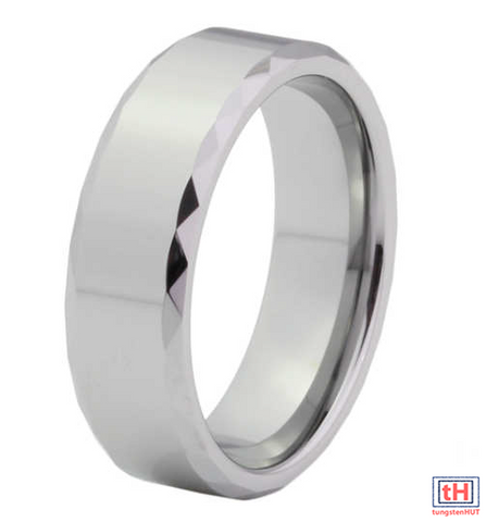 Faceted Tungsten Carbide Ring 8MM