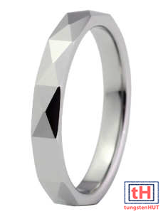 Faceted Tungsten Carbide Ring 3MM