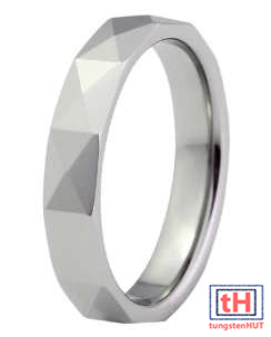 Faceted Tungsten Carbide Ring 4MM