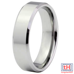 Beveled Tungsten Carbide Ring 6MM