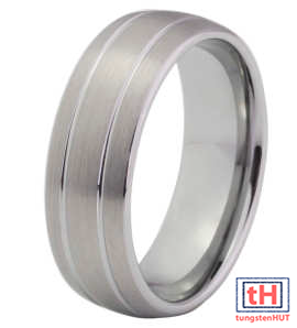 Grooved Tungsten Carbide Ring with Brush 8MM