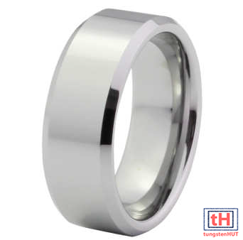Beveled Tungsten Carbide Ring 8MM