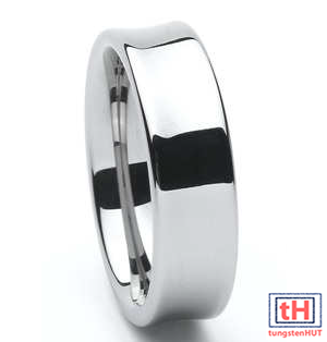 Copy of Faceted Tungsten Carbide Ring with Stepped Edges and Polish 8MM